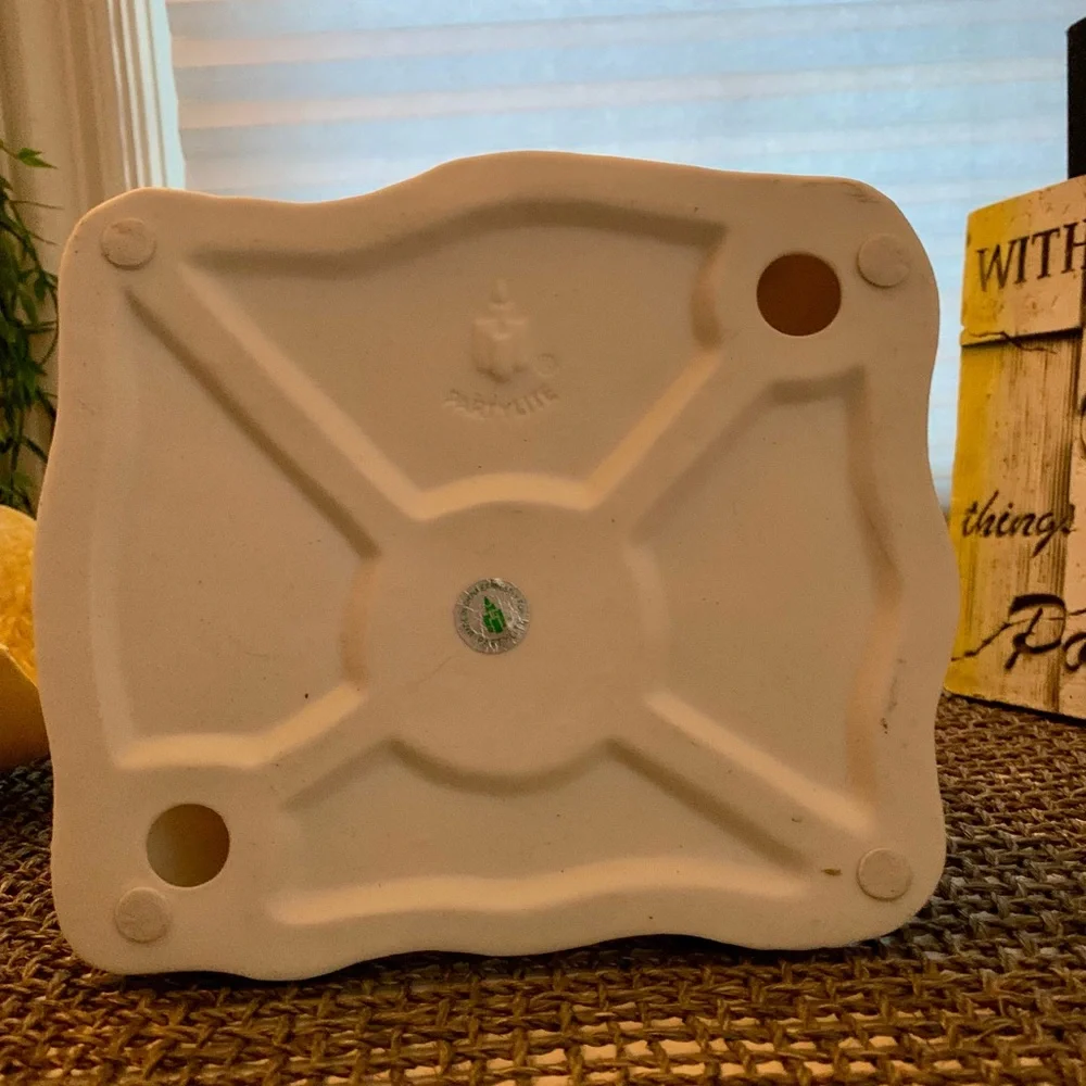 PartyLite Retired White Bisque Porcelain Sand Castle Tea Lite Candle Holder